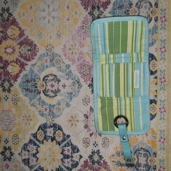 AMERICAN EAGLE BLUE GREEN AND YELLOW  WALLET WITH CLEAR GLITTER - Picture 4 of 5